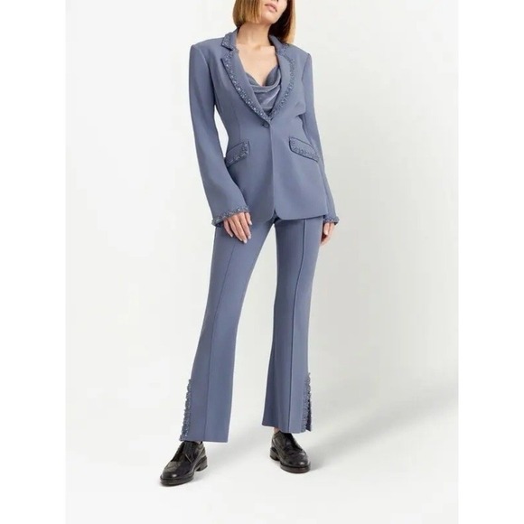 Cinq a Sept Kayden Beaded Blazer NEW Jacket Women's Size 0 $697 Blue Slate NWT - Picture 10 of 11